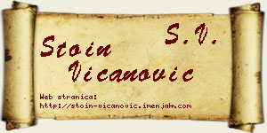Stoin Vicanović vizit kartica